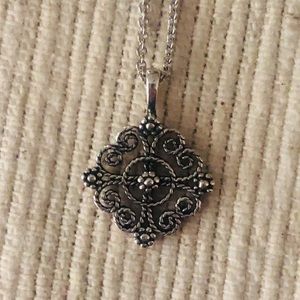 RETIRED James Avery twisted lacy cross pendant